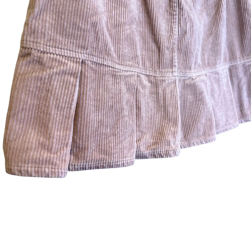 Old Navy Pink Corduroy Pleated Mini Skirt Size 12 Mid Rise Pastel Y2K Style